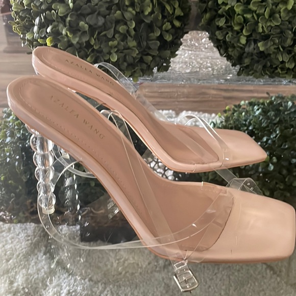 Azalea Wang Shoes - Azalea Wang Webster Nude Cinderella Heels